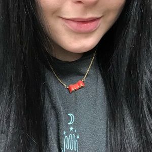 KATE SPADE RED BOW NECKLACE